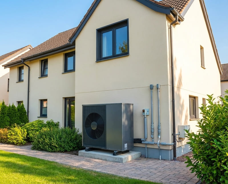 Luft-Wasser-Wärmepumpe am Einfamilienhaus – Wärmepumpe Installation in Kassel